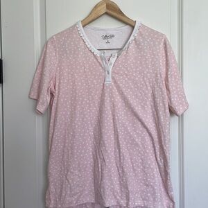 Ultra Softs Women’s Polka Dot Pajama Set Pink/White M